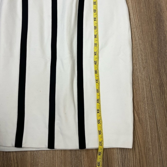 Cache White With Black Stripes Bodycon Dress Size 8 - Picture 5 of 7